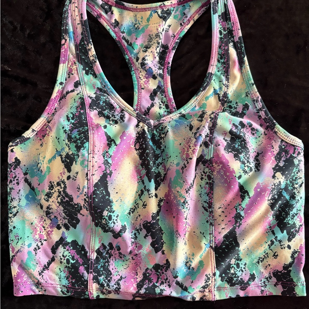 Nine West Multicolor Abstract Sports Bra